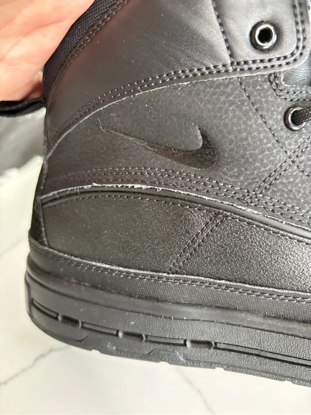 Nike Kids Black All-Weather Lace-Up Boots